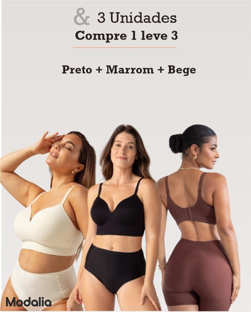 SUTIÃ MODELADOR LIBELLE (COMPRE 1 LEVE 3) + Brinde Calcinha Modeladora