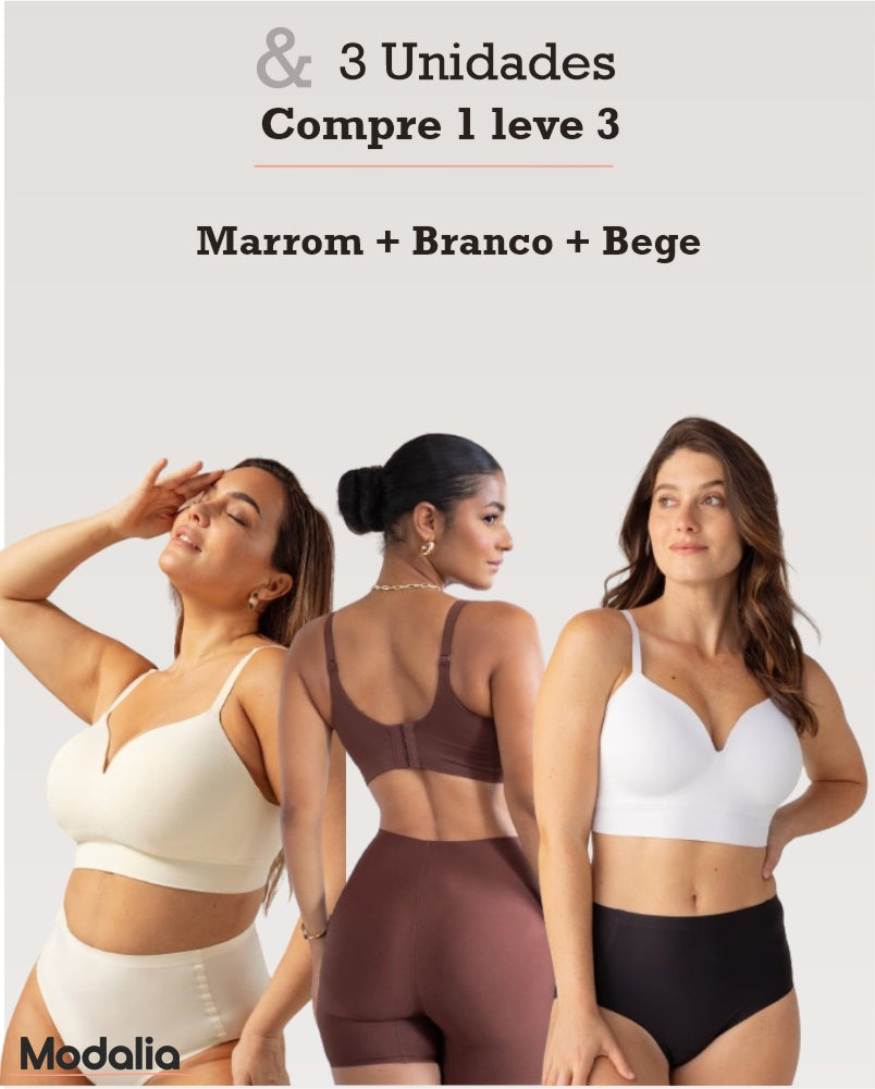 SUTIÃ MODELADOR LIBELLE (COMPRE 1 LEVE 3) + Brinde Calcinha Modeladora