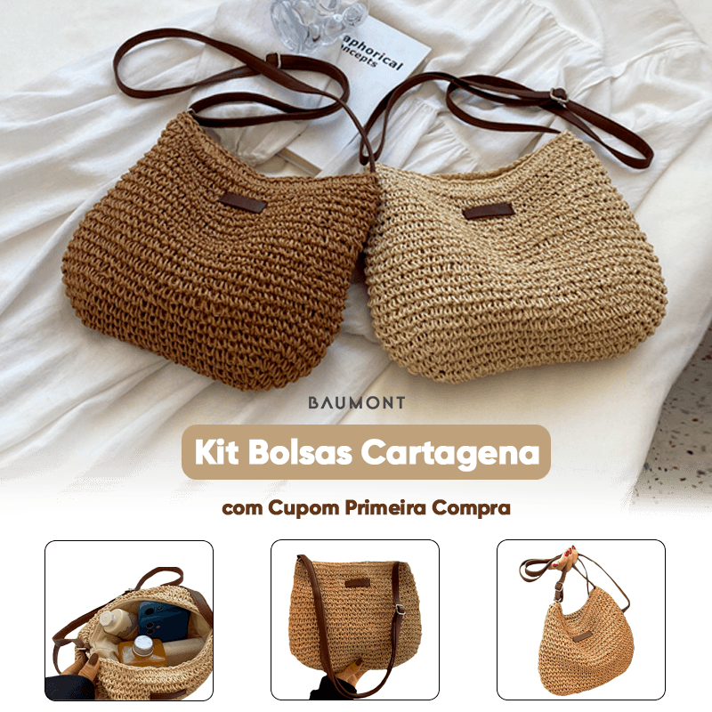 COMPRE 1 LEVE 2 - Bolsa Cartagena 2025® Fios de Ráfia