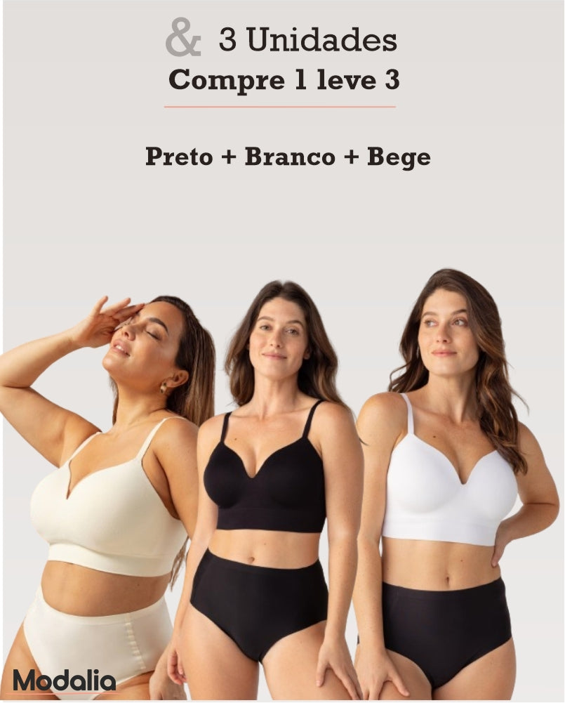 SUTIÃ MODELADOR LIBELLE (COMPRE 1 LEVE 3) + Brinde Calcinha Modeladora